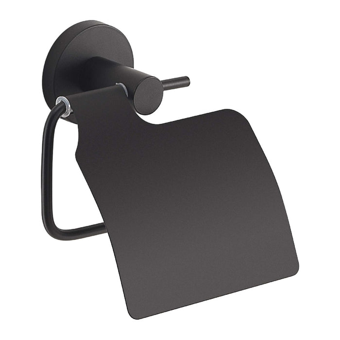 GEDY FP251400100 Portarrollo con Tapa Negro Mate