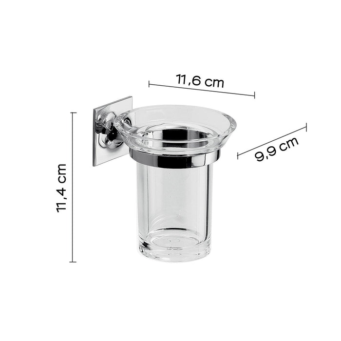 GEDY WZ101300100 WIZARD Portacepillos Cromo Transparente