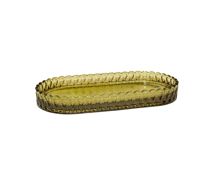 ANDREA HOUSE BA26042 Bandeja Vidrio Pear Verde 24,5X12X3