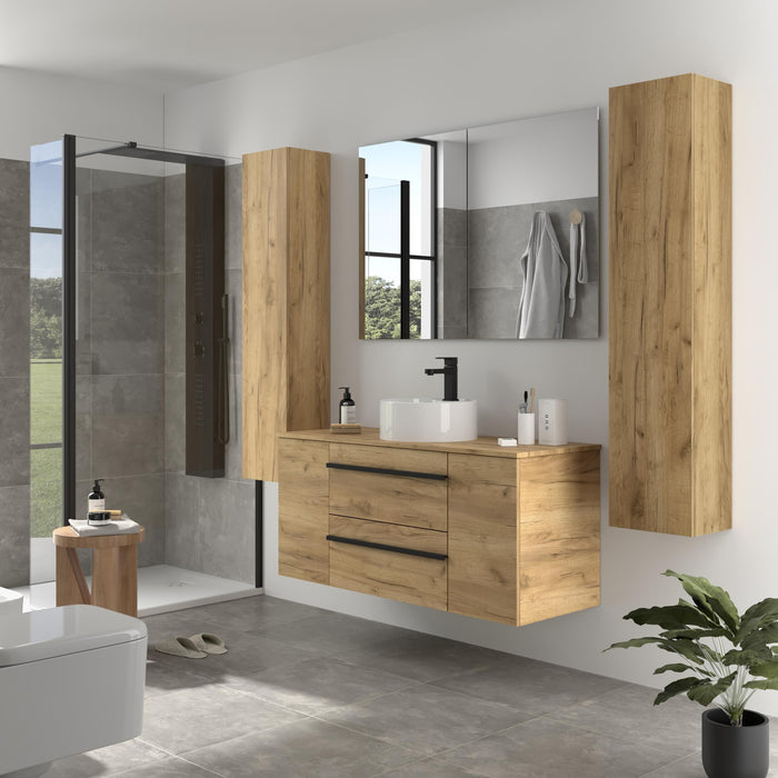 SALGAR 116102 BORN PLUS Mueble de Baño 1 poza Porcelana 120cm Roble