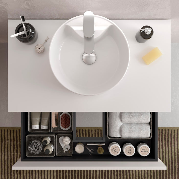 SALGAR BEQUIA Mueble de Baño con Tapa Encimera Color Blanco Mate