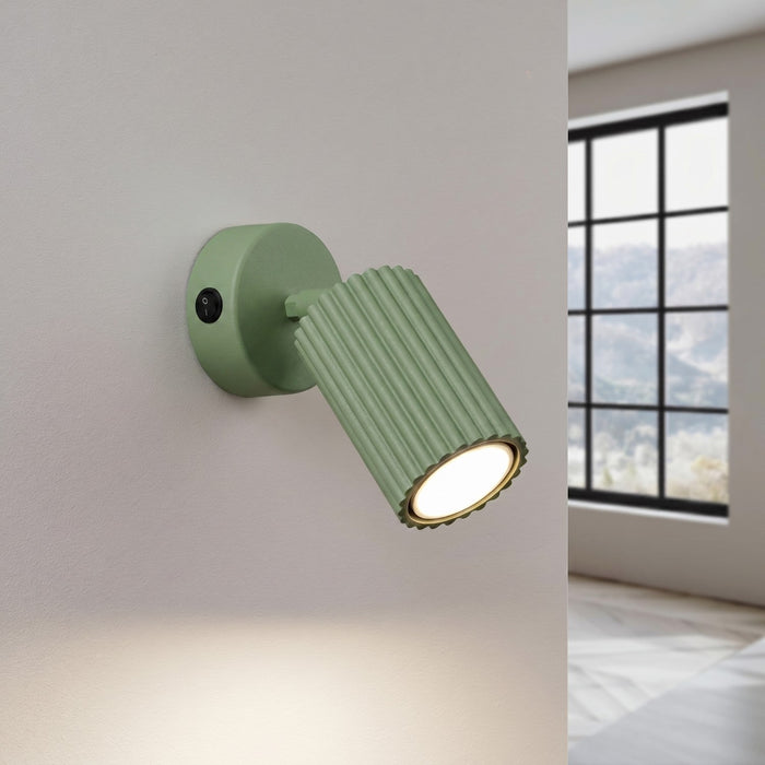 SOLLUX SL.2349 Aplique de pared KARBON salvia con interruptor