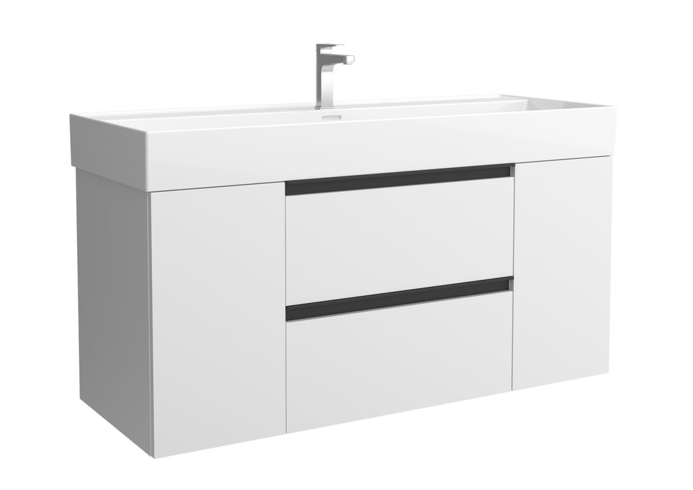 SALGAR 116053 BEQUIA PLUS METAL Mueble de Baño 1 poza Porcelana 120cm Blanco Mate