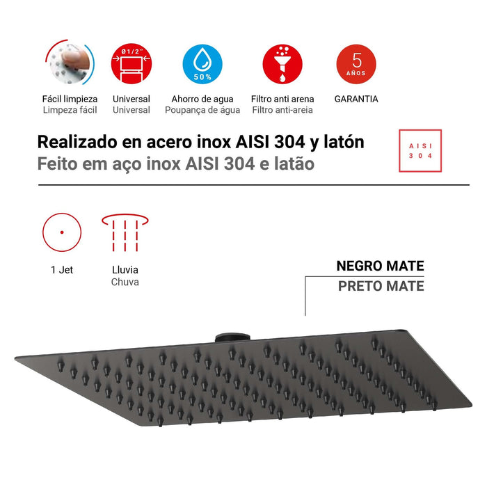 GEDY GYSH1031360 TECH 13 Rociador Negro Mate