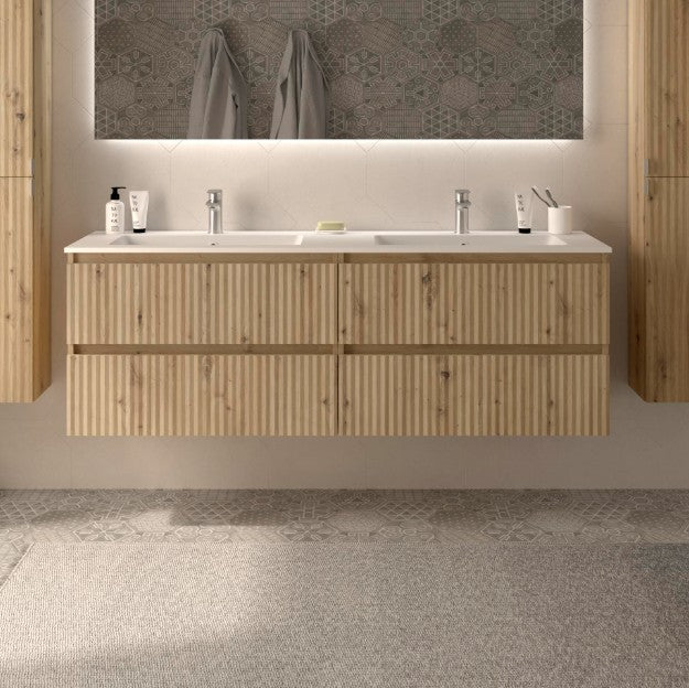 SALGAR 121754 KIRA Mueble+Lavabo VILNA 160cm Roble