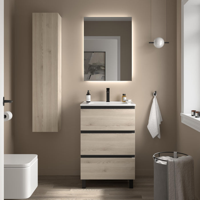 SALGAR BEQUIA METAL Mueble 3C Lavabo Constanza Natural