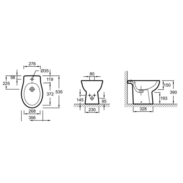 JACOB DELAFON EBB0001-00 NEW OLA Floor Bidet White
