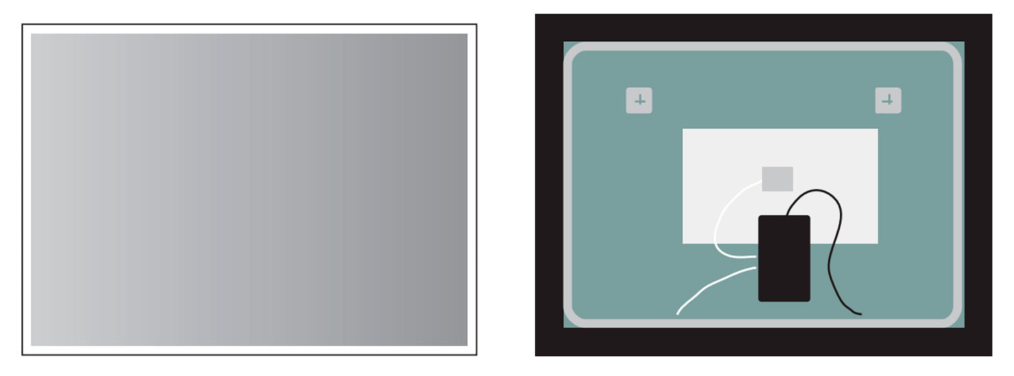 LEDIMEX SUIZ010/100NG SWITZERLAND Square LED Mirror Front Light Matte Black 100x80 cm