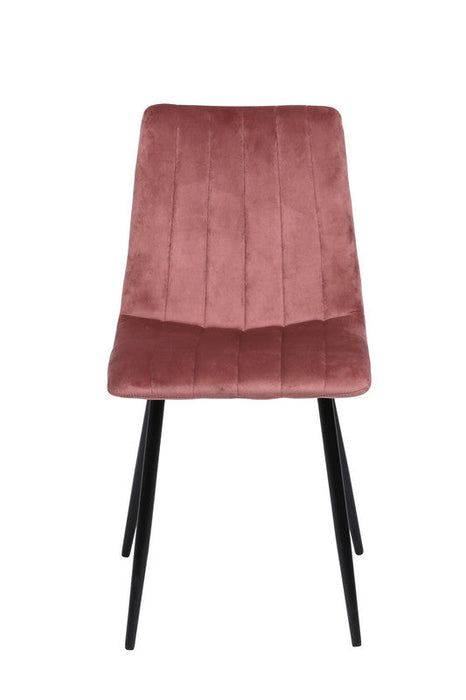 FURNITURE STYLE FS7066MAQUVEL IRIA Pack 4 Dining Chairs Velvet Pink Color