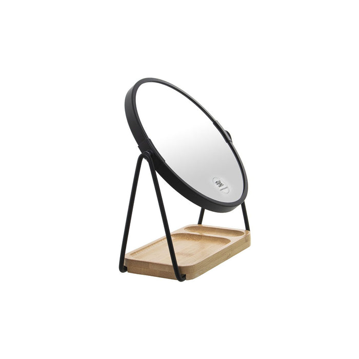 ARCOBAÑ FCES5BAM17  Espejo Sobremesa Negro Con Soporte Bambu 1/5 Aum. 17cm