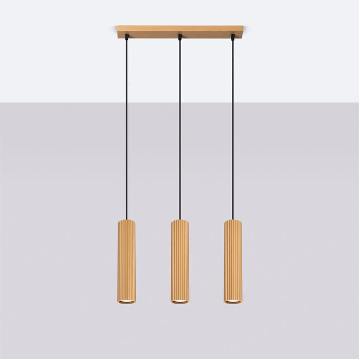 SOLLUX SL.1556 KARBON Lámpara Colgante 3l Oro