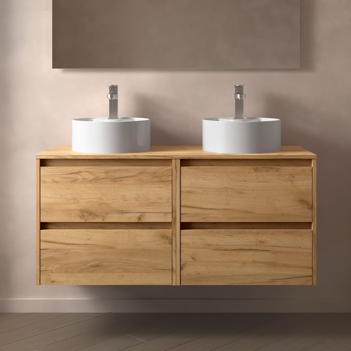 SALGAR 105523 NOJA Mueble de Baño con Tapa Encimera 4 Cajones 120 cm Color Roble África