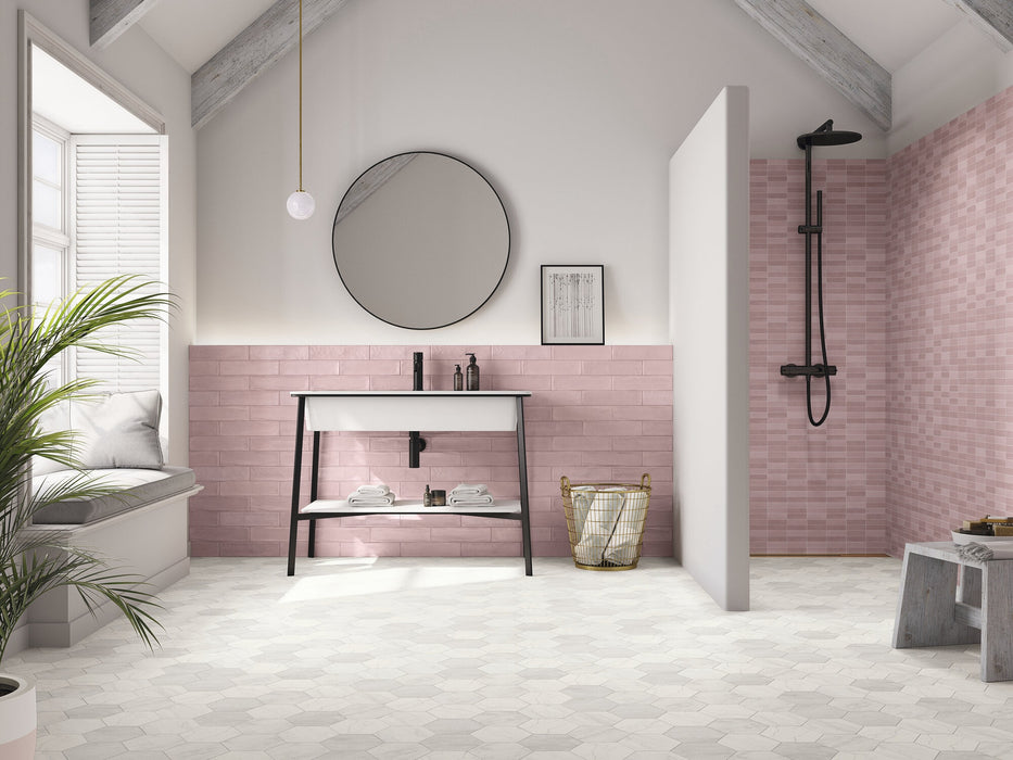 CARMEN A040933 INCISION ACQUARELLA ROSE 20X20 Azulejo Esmaltado