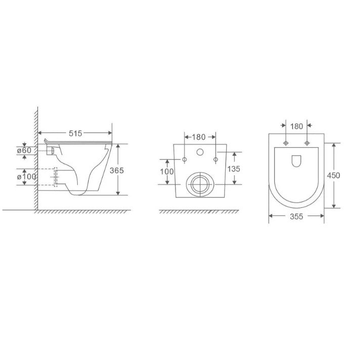 AQUORE TURÍN Inodoro Suspendido Tornado Negro Mate