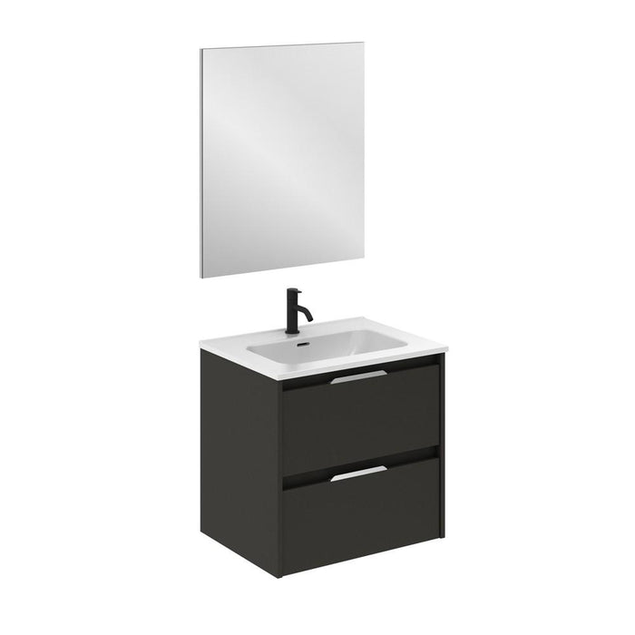 AMIZUVA C0073829 SUKI Conjunto Completo 2 Cajones 60 Antracita Brillo