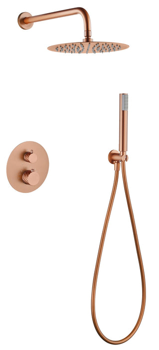 IMEX GTB063/ORC BLESS-PALAU Conjunto Grifo Empotrado Termostático Oro Rosa Cepillado