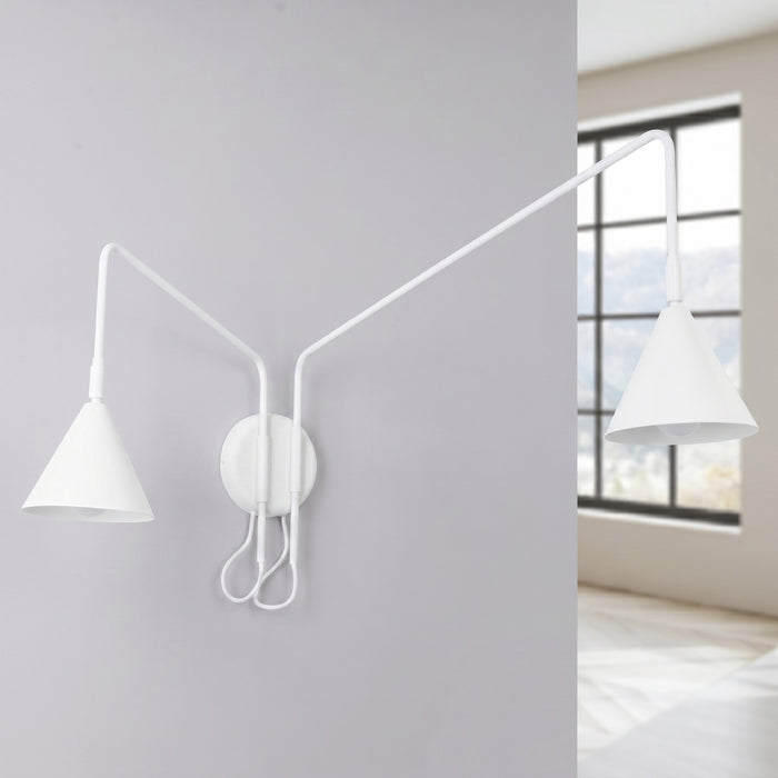 SOLLUX SL.2506 Aplique de pared NOX 2 blanco con interruptor