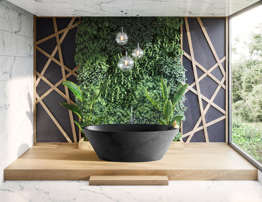 ACQUABELLA 53024557 OPAL Bañera Exenta Textura QUIZ Color Negro