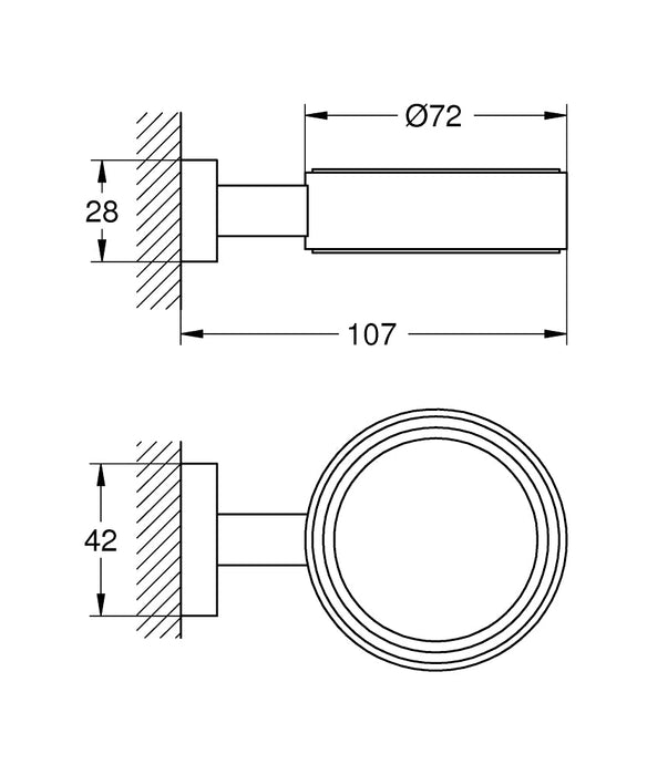 GROHE 40 508 AL1 ESSENTIALS CUBE Brushed Graphite Support