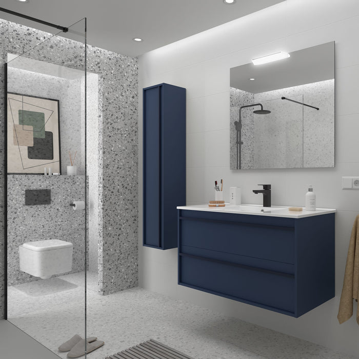 SALGAR ATTILA Conjunto Mueble de Baño Completo Azul Mate