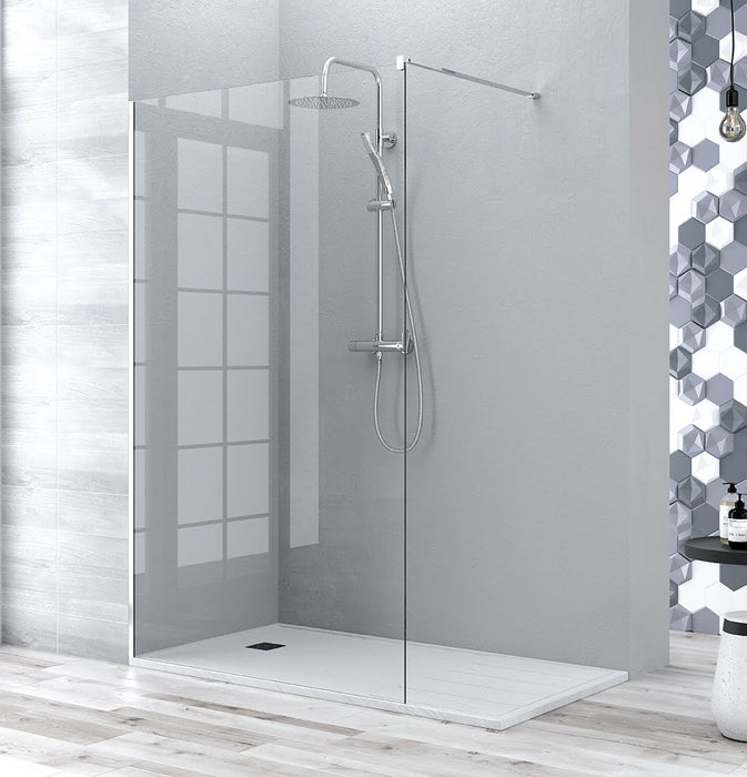 BATHME SANDRA Mampara Ducha Fijo Cromo Brillo Transparente