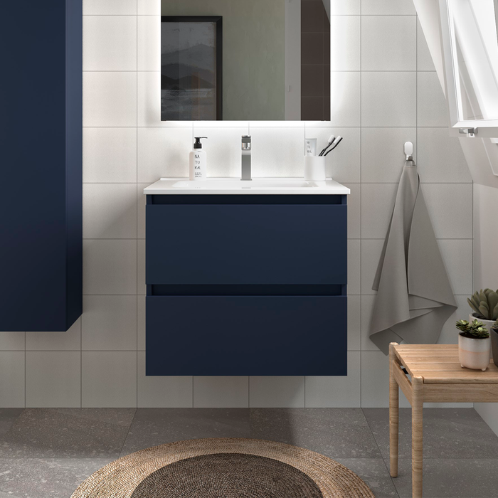 SALGAR BEQUIA Bathroom Cabinet with Sink Matte Blue Color