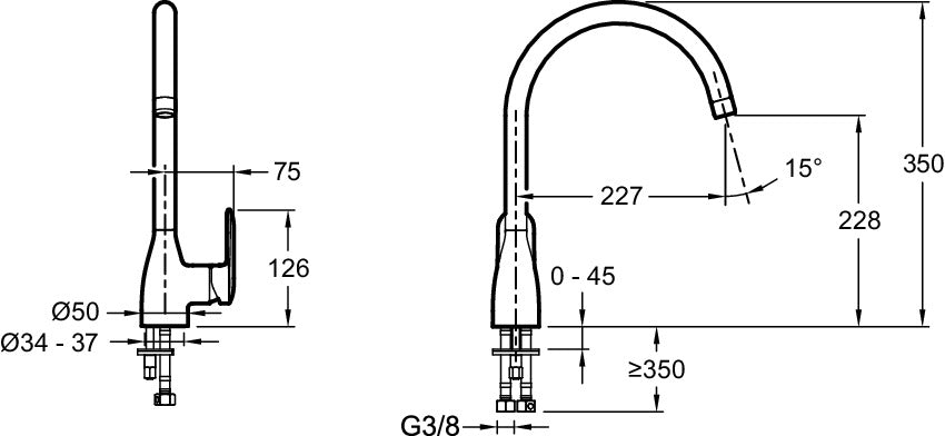 Jacob Delafon E99477-CP KUMIN Grifo de cocina