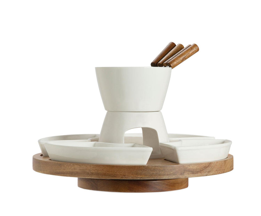 ANDREA HOUSE MS73156 Fondue Giratoria Porcelana/Acacia