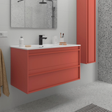 SALGAR ATTILA Mueble de Baño con Lavabo 2 Cajones Color Rojo Mate