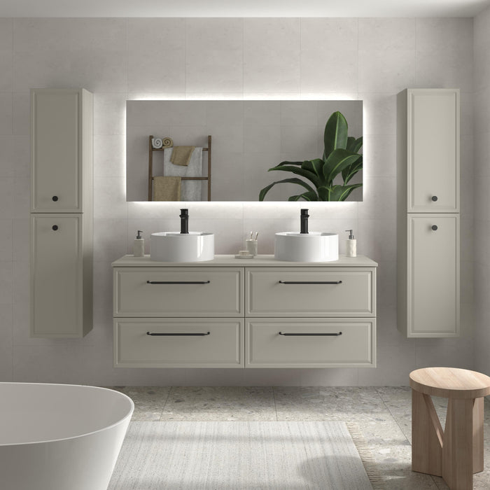 SALGAR 121836 RUNA Mueble de Baño 2 pozas Porcelana 120cm Gris mate