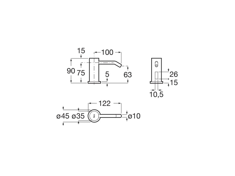 ROCA A818014C00 ONA Dispensador de Jabón o Gel Hidroalcóholico con Sensor Cromo
