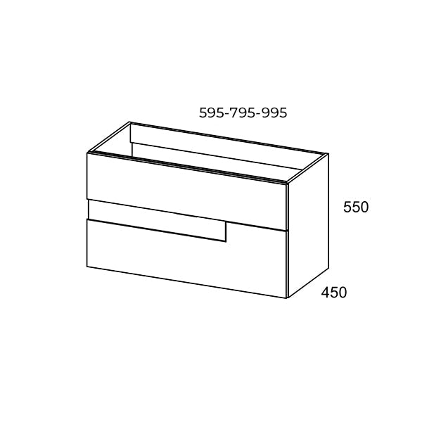 VISOBATH VISION Bathroom Cabinet with Sink 2 Drawers Color Valenti Black