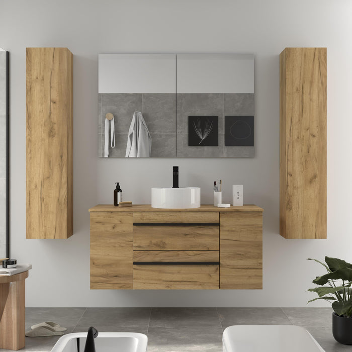 SALGAR 116102 BORN PLUS Mueble de Baño 1 poza Porcelana 120cm Roble