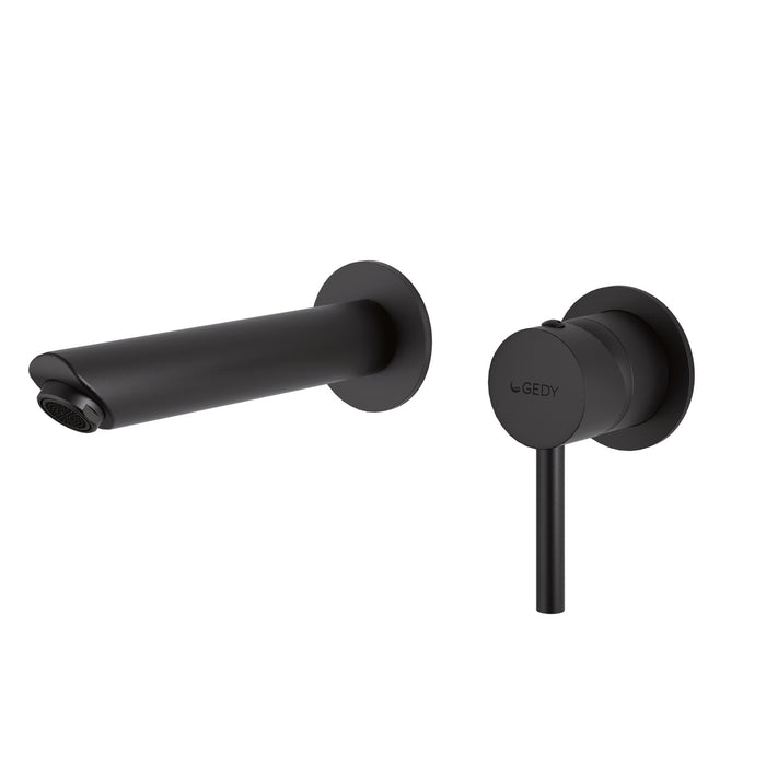GEDY MXGA0714000 GARDA Grifo de pared para lavabo negro mate