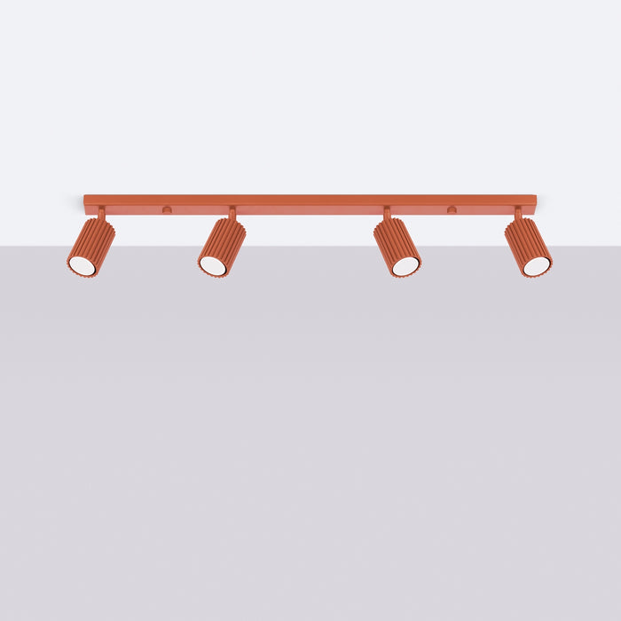 SOLLUX SL.1641 KARBON Lámpara De Techo 4l Rojo Ocre