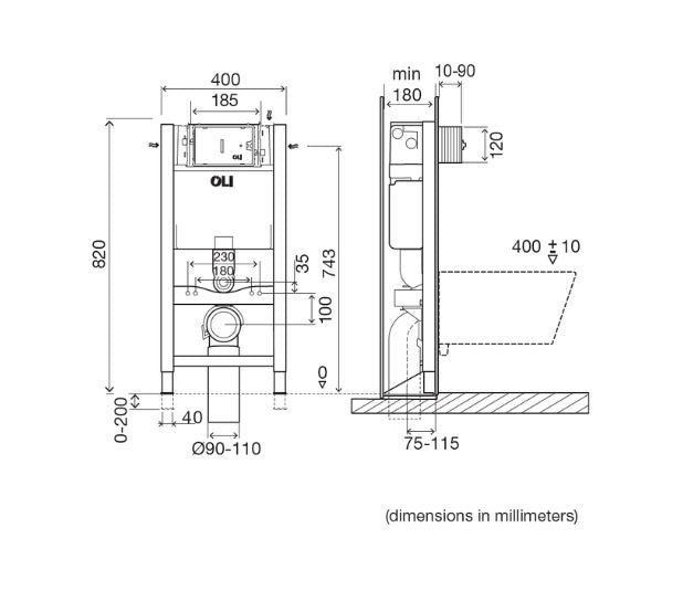 OLI 048375 EXPERT PLUS Cisterna Autoportante Sanitarblock 820