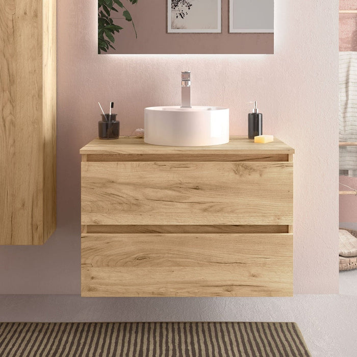 SALGAR BEQUIA Mueble de Baño con Tapa Encimera Color Roble África