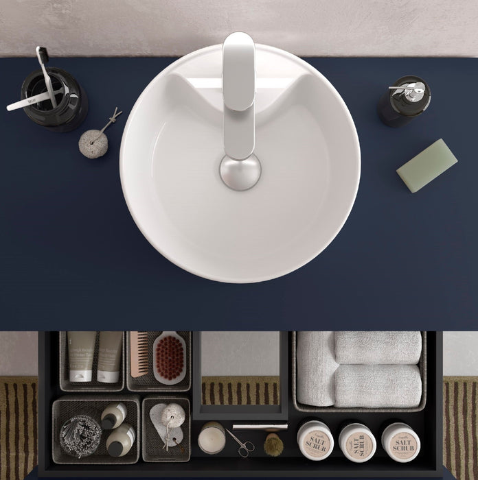 SALGAR BEQUIA Mueble de Baño con Tapa Encimera Color Azul Mate