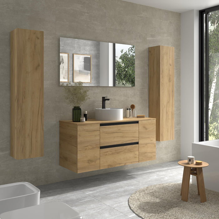 SALGAR 116067 BEQUIA PLUS METAL Mueble de Baño 1 poza Porcelana 120cm Roble
