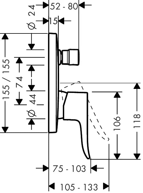 HANSGROHE 31454000 METRIS Grifo Baño/Ducha Empotrado