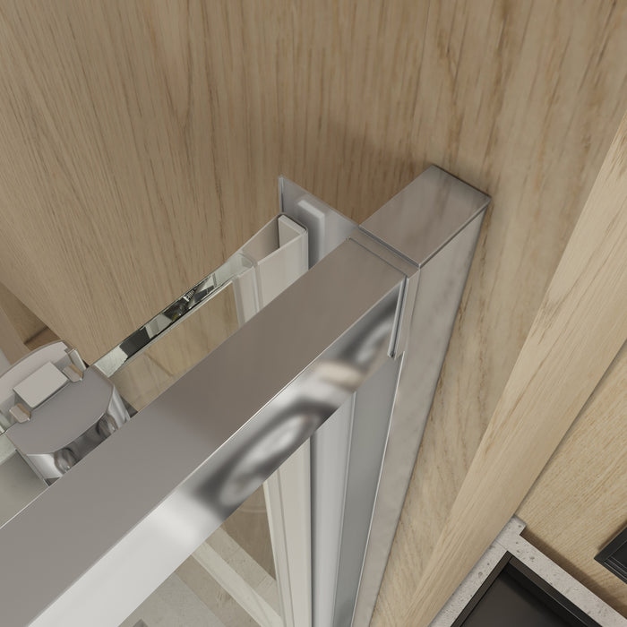 BATHME LONDON-1 Mampara Ducha 1 Fijo+1 Corredera Cromo Transparente