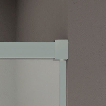 GME BASIC Mampara Frontal Ducha Corredera 1F+1C Nickel Vidrio Decorado