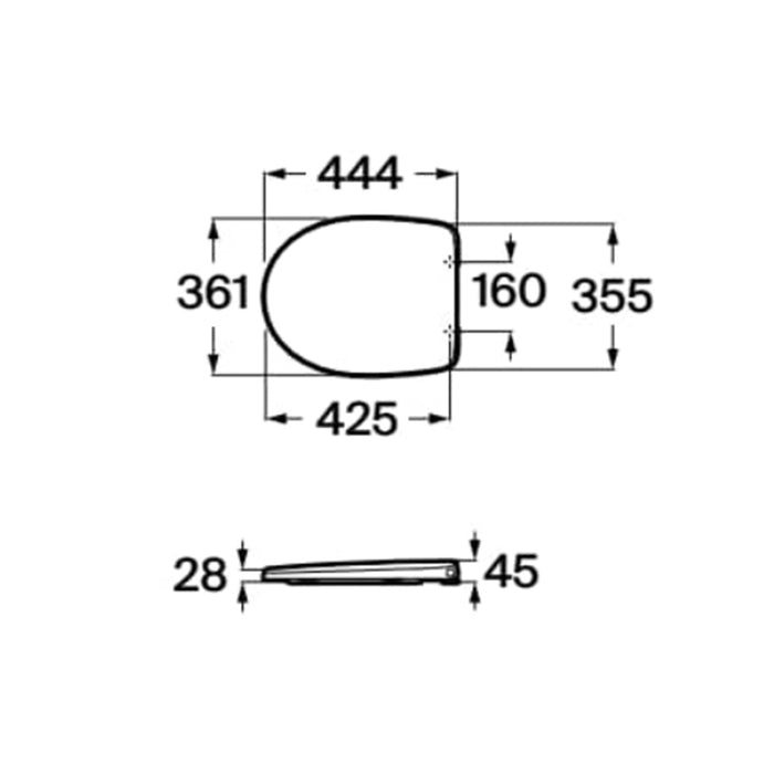 ROCA A801E56001 VICTORIA-N Tapa Asiento WC Bisagras Acetálicas Blanco