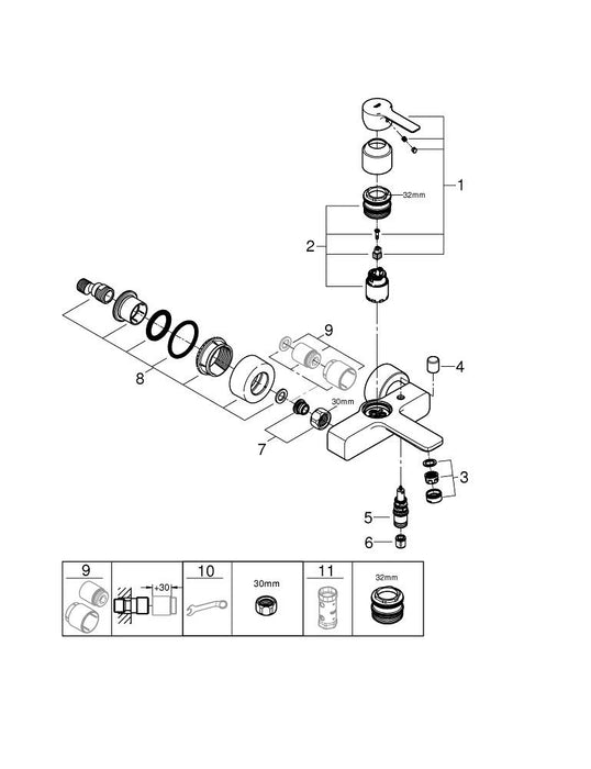 GROHE 25 244 003 EUROSMART Monomando de ducha 1/2" cromo