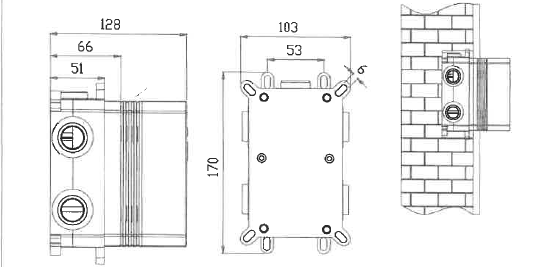 IMEX GTD038/GC LINE Thermostatic Built-in Shower Set Gray Champagne