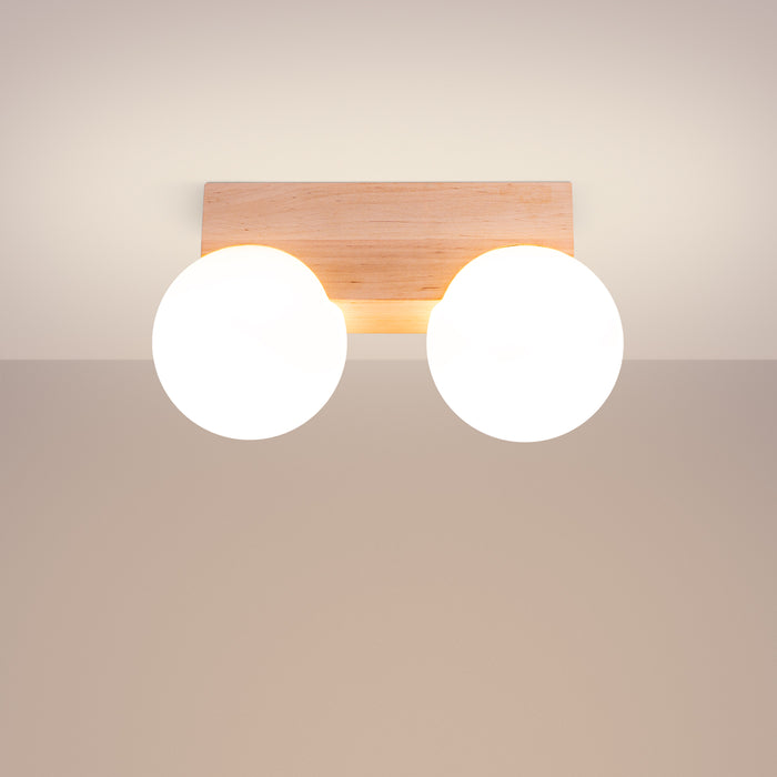 SOLLUX SL.1683 Lámpara de techo BULBO 2 madera natural madera natural/blanco