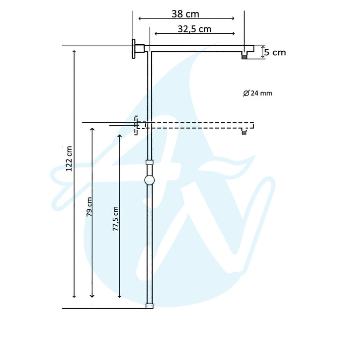 ARCOBAÑ 13NORTE8 PISUERGA Columna Ducha Norte8 Circular A Flexo