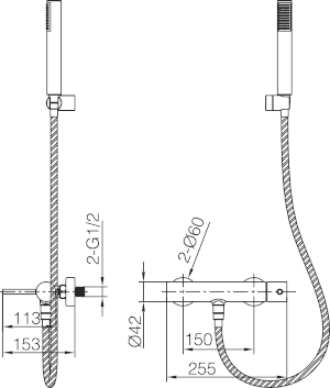 IMEX BTG053-4NG GÉNOVA Kit Baño/Ducha Termostático Negro Mate