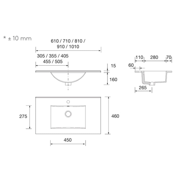 SALGAR NOJA Mueble de Baño con Lavabo 2 Cajones Color Blanco Mate