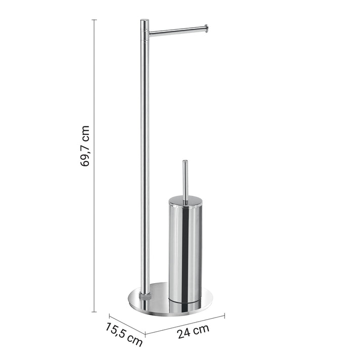 GEDY 72321300000 MIDA Columna de pie con portarrollos y escobillero cromo